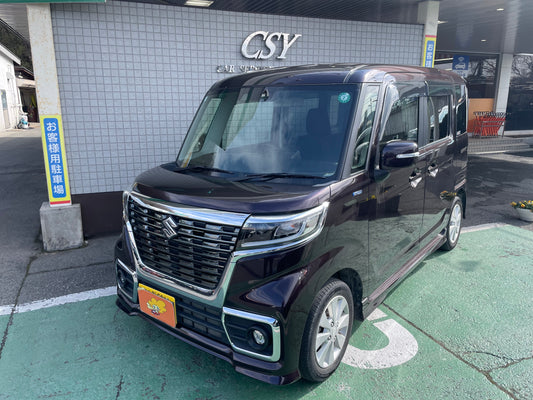 【令和8年2月まで可能・自動ブレーキ・スライドドア】スペーシアHV ヴァイオレット/MK53S-721586